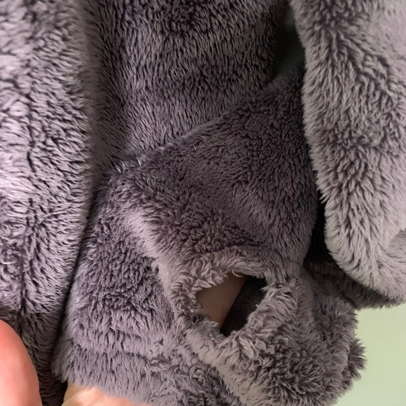 Women’s The North Face Gray/Purple Zip-up Hooded Sherpa Jacket SZ S - Picture 6 of 6